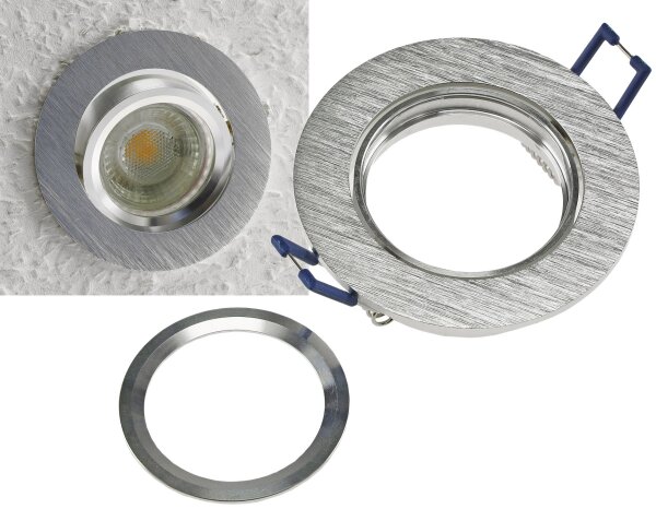 Einbaustrahler "CTE-84R"  Rund &Oslash;84mm - Einbau &Oslash;68mm, schwenkbar, Clip Ring