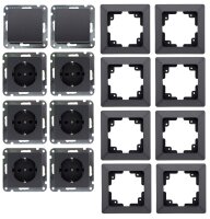 MILOS Starter-Kit, 16-teilig, Anthrazit - 6x Steckdose,...