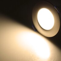 LED-Einbauleuchte "Flat-30 FR-R" 3000K - &Oslash;85x30mm, 5W, 590lm, IP44, rund, poliert