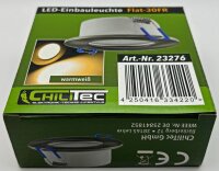 LED-Einbauleuchte "Flat-30 FR-R" 3000K - &Oslash;85x30mm, 5W, 590lm, IP44, rund, poliert