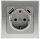 DELPHI Schutzkontakt-Steckdose, silber - 230V~/ 16A, Unterputz, USB-C / PD