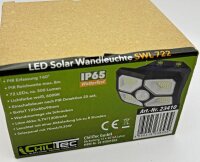LED Solar Wandleuchte "SWL 722" - PIR Bewegungsmelder, 72 LEDs, IP65