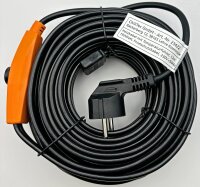 Heizkabel mit Temperaturf&uuml;hler, 12m - 192Watt, Frostschutz f&uuml;r Wasserleitungen