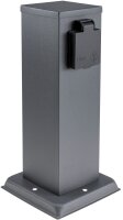 Steckdosens&auml;ule 2-fach, IP44, Anthrazit - 250V~/...