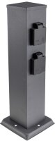 Steckdosens&auml;ule 4-fach, IP44, Anthrazit - 250V~/...