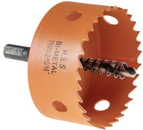 Lochs&auml;ge HSS Bi-Metall &Oslash;75mm - Sechskant Aufnahme, Schnitttiefe 38mm