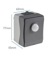 NUQUI Feuchtraum PIR Bewegungsmelder - 120&deg;, bis 6m,  250V~, 2-500W, IP54