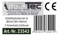 Schlie&szlig;zylinder-Set 3x 80mm (40+40mm) -...