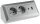 2-fach Steckdosenblock, USB-A+C, silber - 250V~/ 16A, Aufbaumontage, USB 3,1A, PD