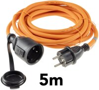 Verl&auml;ngerungskabel 5m, IP44, Orange - H07RN-F 3G1,5...