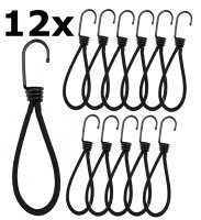 Spanngummi mit Haken, 12er Pack - Extra stark, L&auml;nge...