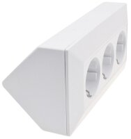 3-fach Steckdosenblock, wei&szlig; matt - 250V~/ 16A, Aufbaumontage
