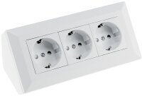 3-fach Steckdosenblock, wei&szlig; matt - 250V~/ 16A, Aufbaumontage