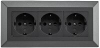 3-fach Steckdosenblock, anthrazit - 250V~/ 16A,...
