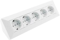5-fach Steckdosenblock, wei&szlig; - 250V~/ 16A, Aufbaumontage