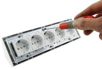 5-fach Steckdosenblock, wei&szlig; - 250V~/ 16A, Aufbaumontage