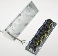 5-fach Steckdosenblock, wei&szlig; - 250V~/ 16A, Aufbaumontage
