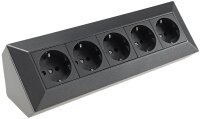 5-fach Steckdosenblock, anthrazit - 250V~/ 16A, Aufbaumontage