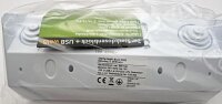 2-fach Steckdosenblock + 2x USB, wei&szlig; - 250V~/ 16A, Aufbaumontage, USB 3,1A