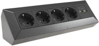 4-fach Steckdosenblock+2x USB, anthrazit - 250V~/ 16A,...
