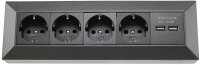4-fach Steckdosenblock+2x USB, anthrazit - 250V~/ 16A,...