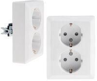 MILOS Schutzkontakt-Steckdose 2-fach - 250V~/ 16A, 1x UP,...
