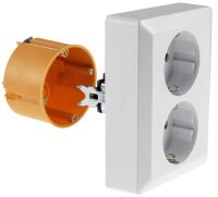 MILOS Schutzkontakt-Steckdose 2-fach - 250V~/ 16A, 1x UP, wei&szlig; matt