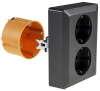 MILOS Schutzkontakt-Steckdose 2-fach - 250V~/ 16A, 1x UP, anthrazit