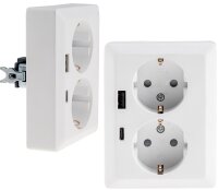 MILOS Schutzkontakt-Steckdose 2-fach - 250V~/ 16A, 1x UP,...