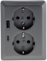 MILOS Schutzkontakt-Steckdose 2-fach - 250V~/ 16A, 1x UP,...