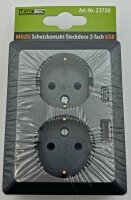 MILOS Schutzkontakt-Steckdose 2-fach - 250V~/ 16A, 1x UP, USB A+C/PD, anthrazit