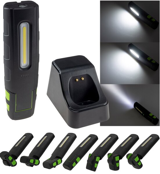 LED Stableuchte mit Akku "FlexiLED 880" - Ladeschale, Magnetfu&szlig;,10W, 880lm,IP67