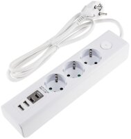 Steckdosenleiste mit Ladebuchsen f&uuml;r USB - USB-A...