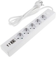 Steckdosenleiste mit Ladebuchsen f&uuml;r USB - USB-A...