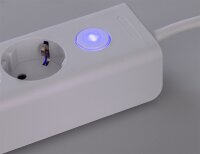 Steckdosenleiste mit Ladebuchsen f&uuml;r USB - USB-A /USB-C,5-fach, wei&szlig;, 1,5m Kabel