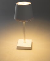 LED Tischleuchte 26cm, Wei&szlig; - 3xAA A Batterie, dimmbar, Licht warmwei&szlig;