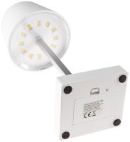 LED Tischleuchte 26cm, Wei&szlig; - 3xAA A Batterie, dimmbar, Licht warmwei&szlig;