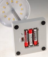 LED Tischleuchte 26cm, Wei&szlig; - 3xAA A Batterie, dimmbar, Licht warmwei&szlig;