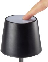 LED Tischleuchte 26cm, Schwarz - 3xAAA Batterie, dimmbar, Licht Warmwei&szlig;