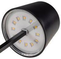 LED Tischleuchte 26cm, Schwarz - 3xAAA Batterie, dimmbar, Licht Warmwei&szlig;