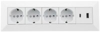 4-fach Steckdosenblock, USB-A+C, wei&szlig; - 250V~/ 16A,...