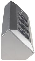 4-fach Steckdosenblock, USB-A+C, silber - 250V~/ 16A, Aufbaumontage, USB 3,1A, PD