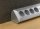 4-fach Steckdosenblock, USB-A+C, silber - 250V~/ 16A, Aufbaumontage, USB 3,1A, PD