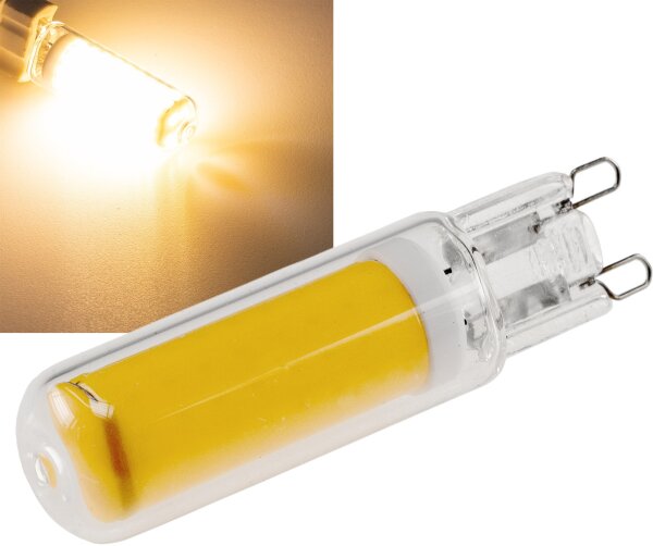 LED Stiftsockel G9, 4W, 480lm, dimmbar - 330&deg;, 230V, 3000k / warmwei&szlig;, Glas