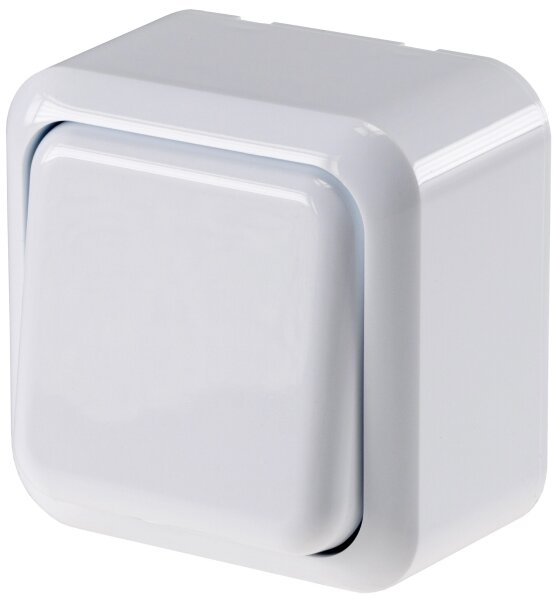 FASKO Wechsel-Schalter, AP, Wei&szlig; - 250V~/ 10A, Aufputz, Schraubanschluss