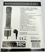 Schreibtisch-Einbausteckdose, rund Mini - versenkbar, Edelstahl, 3x Steckd,USB A+C
