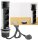Schreibtisch-Einbausteckdose, rund Mini - versenkbar, Edelstahl, 3x Steckd,USB A+C