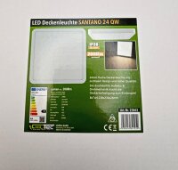 LED Deckenleuchte "Santano 24 Qw" - 23x23cm, 24W, 2088lm, 2900K warmwei&szlig;