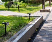 LED Solar Gartenstrahler mit Erdspie&szlig; - 80lm, D&auml;mmerungssensor, IP65