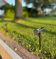 LED Solar Gartenstrahler mit Erdspie&szlig; - 80lm, D&auml;mmerungssensor, IP65